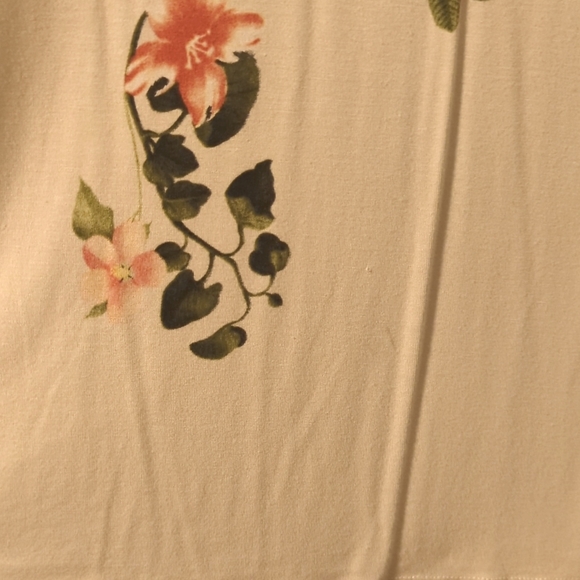 Spring Floral Cream Colored Tee - Picture 7 of 7
